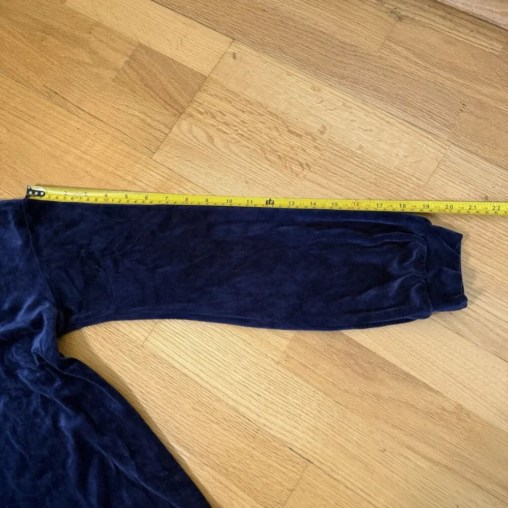 Hanro $180 Long Sleeve Velour Sleepshirt Intense Blue XS Pullover Favorites Cozy